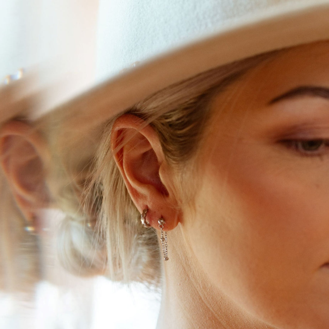 Mini Hex Hoop Earrings