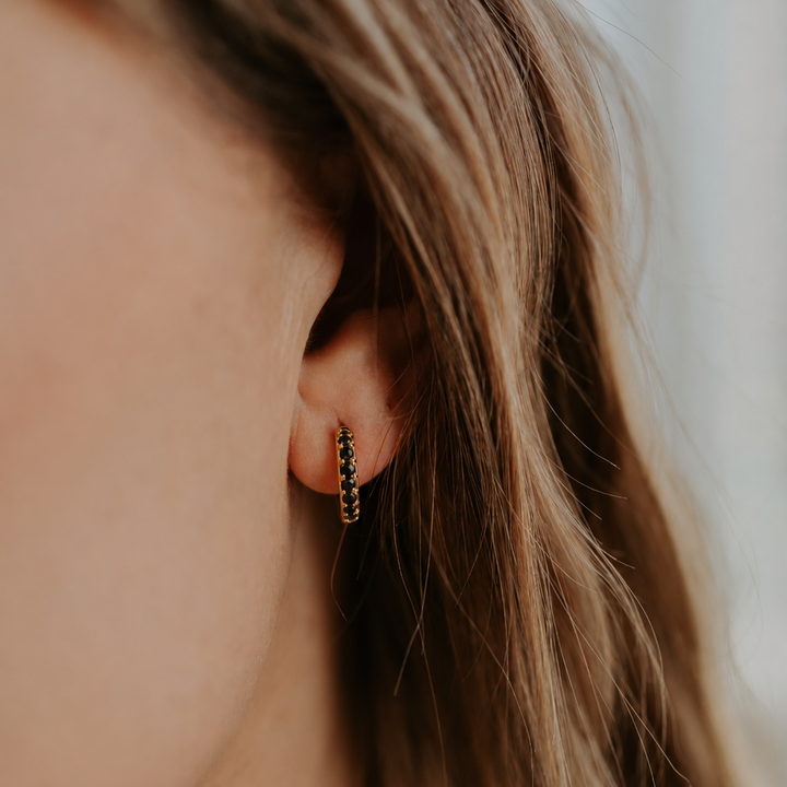 Black Stone Twilight Hoops
