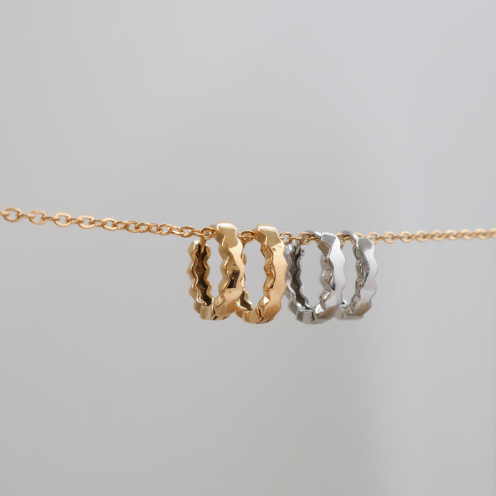 Mini Hex Hoop Earrings