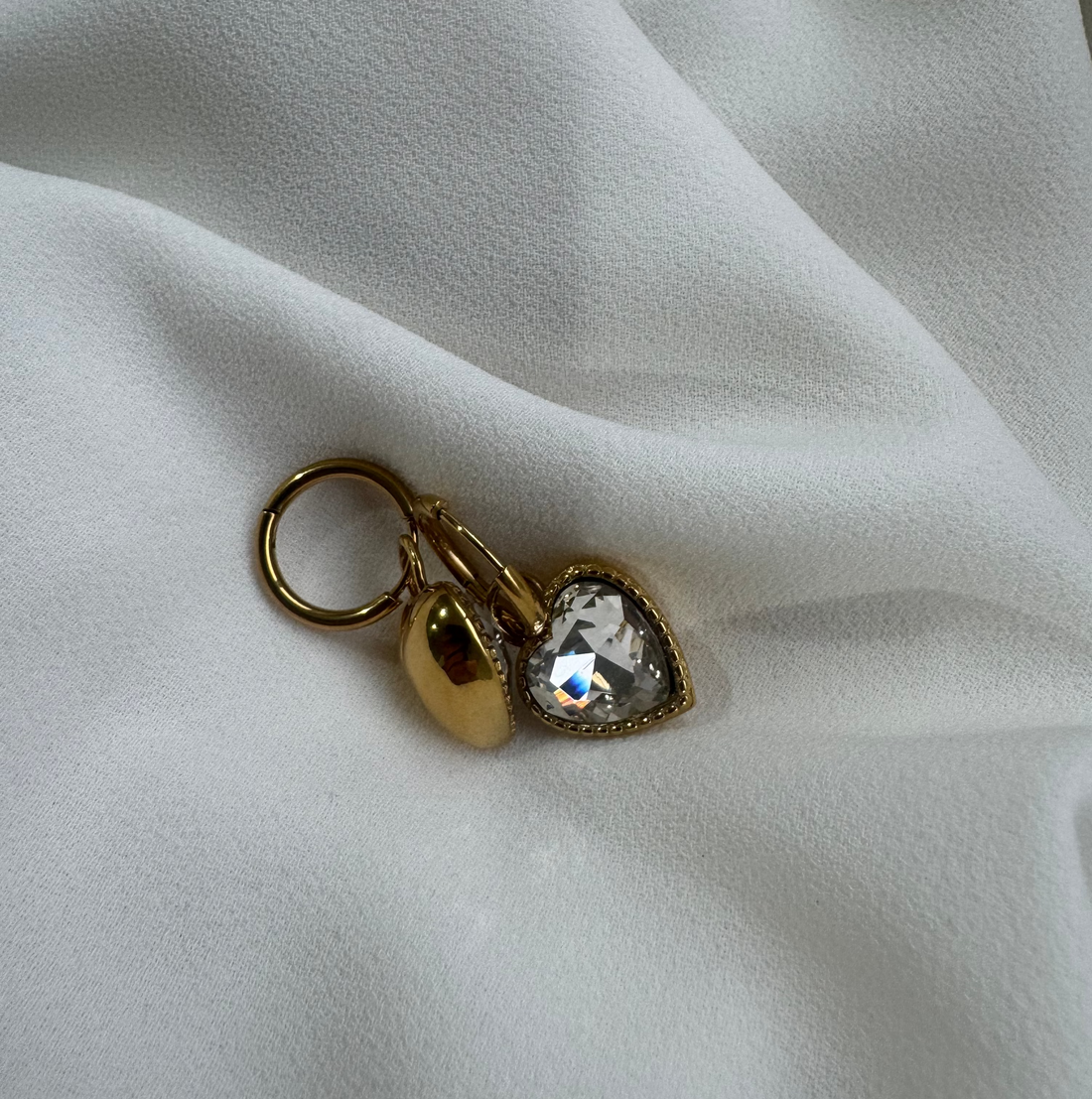 CZ Statement Heart Hoops