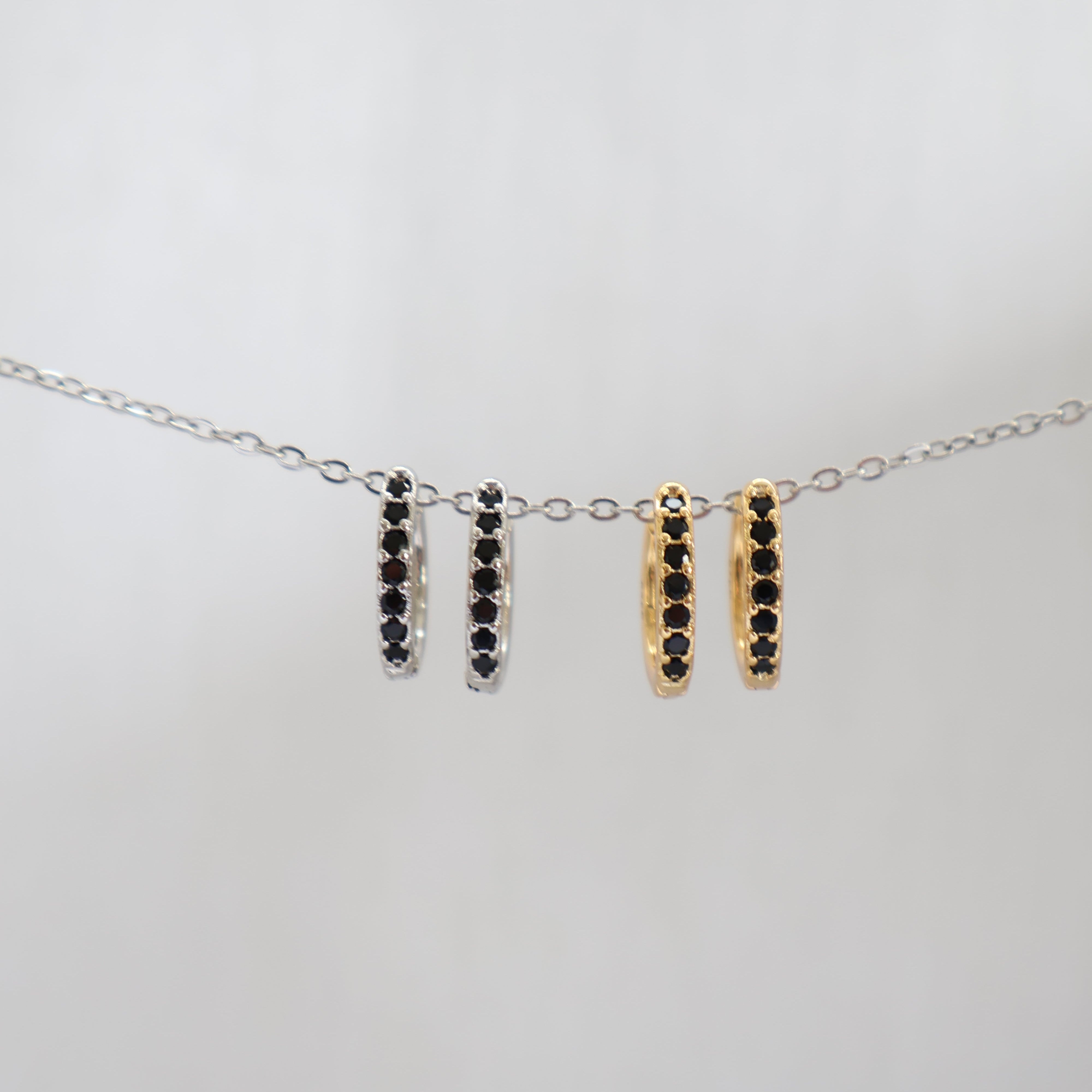 Black Stone Twilight Hoops