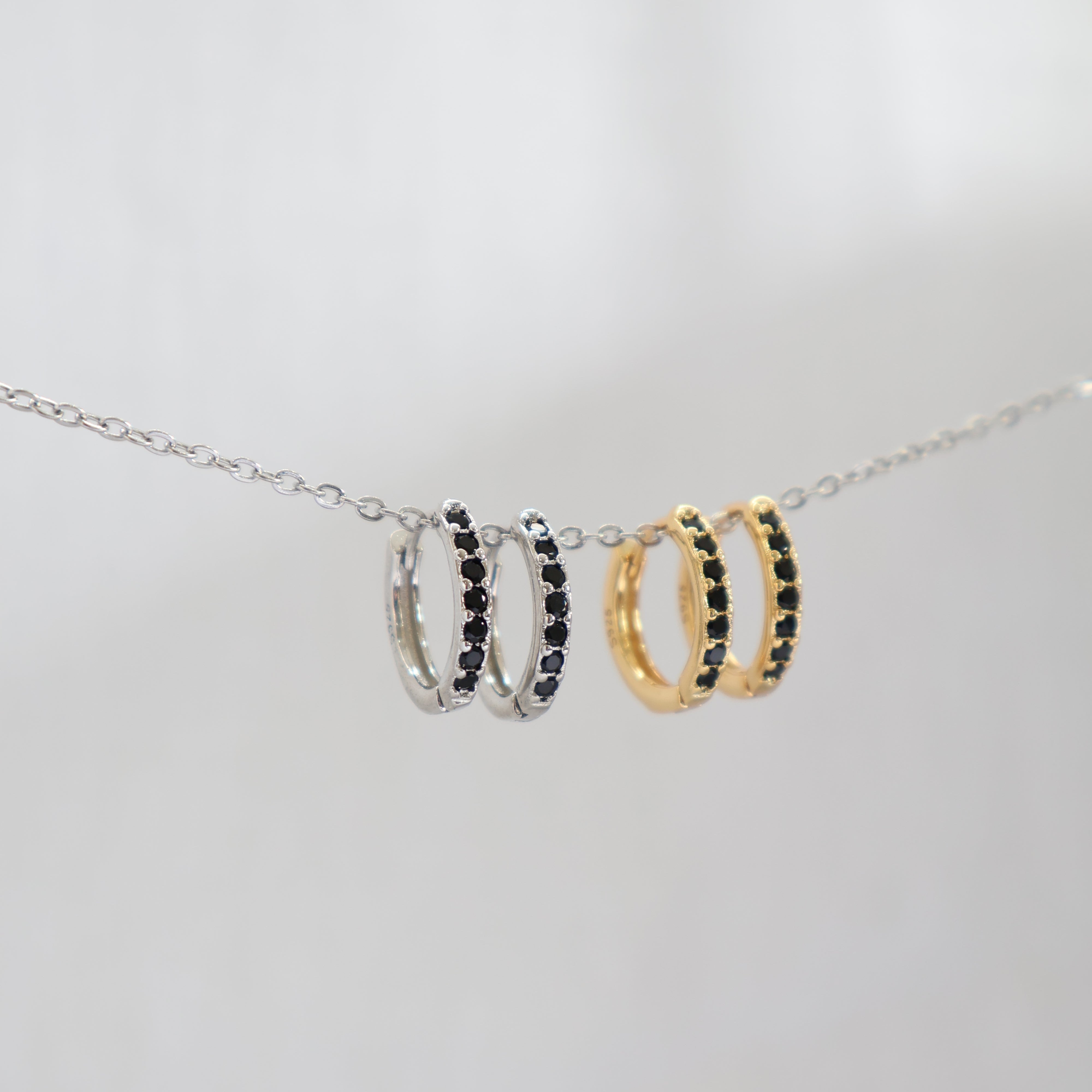 Black Stone Twilight Hoops