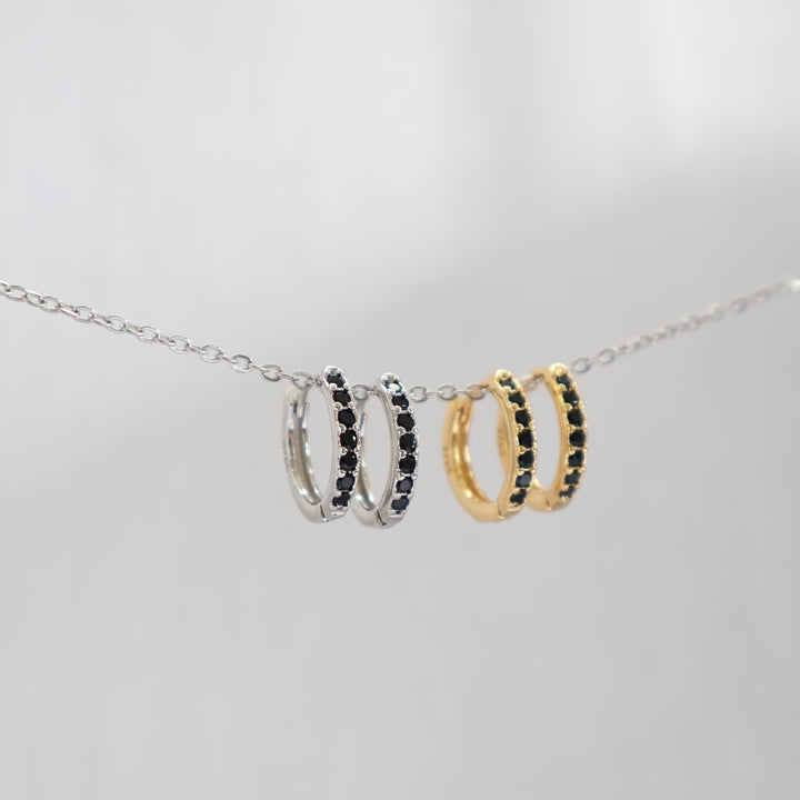 Black Stone Twilight Hoops