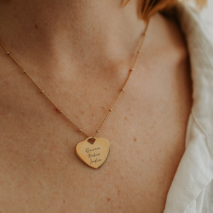 Large Heart Personalised Necklace