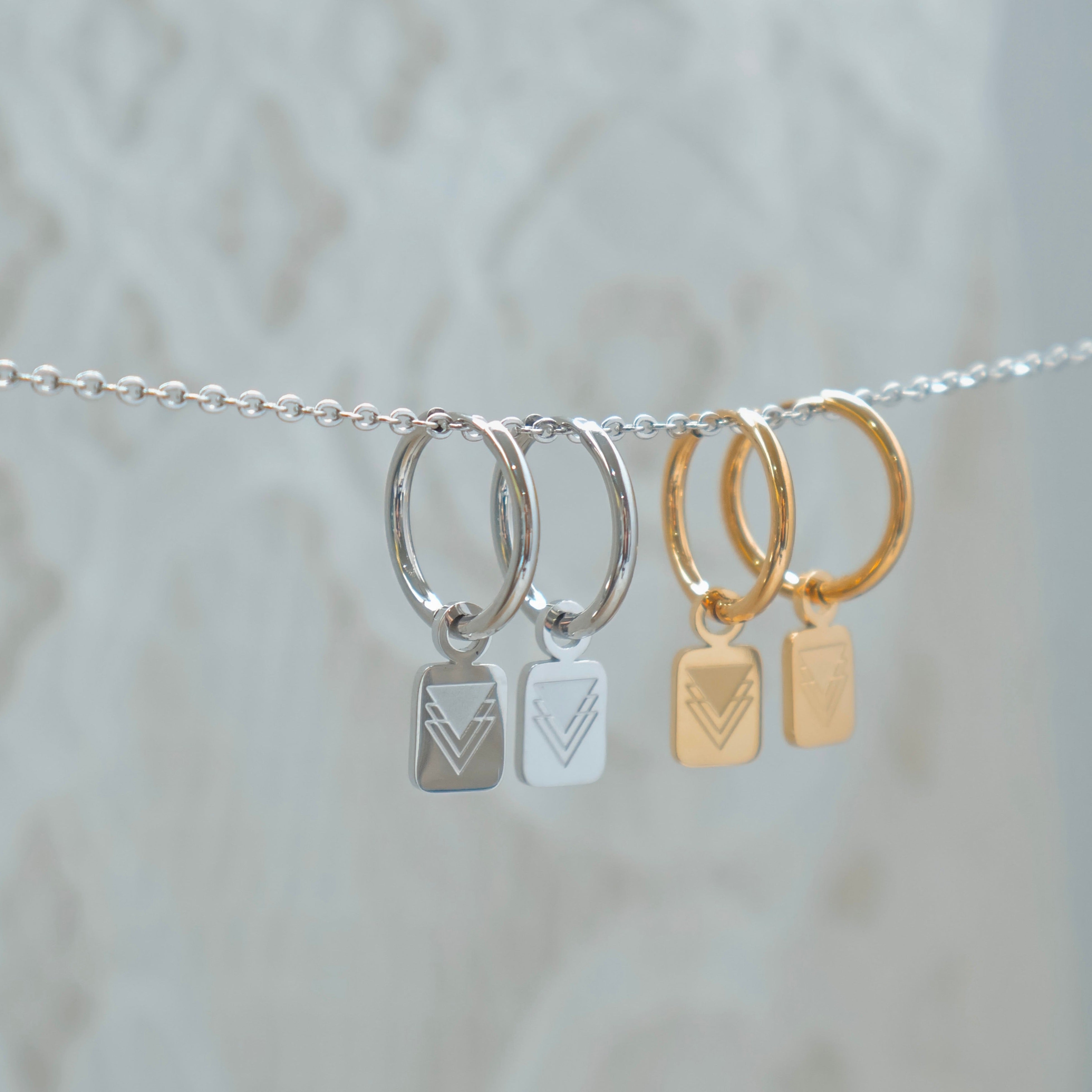 Square Triangle Hoop Earrings