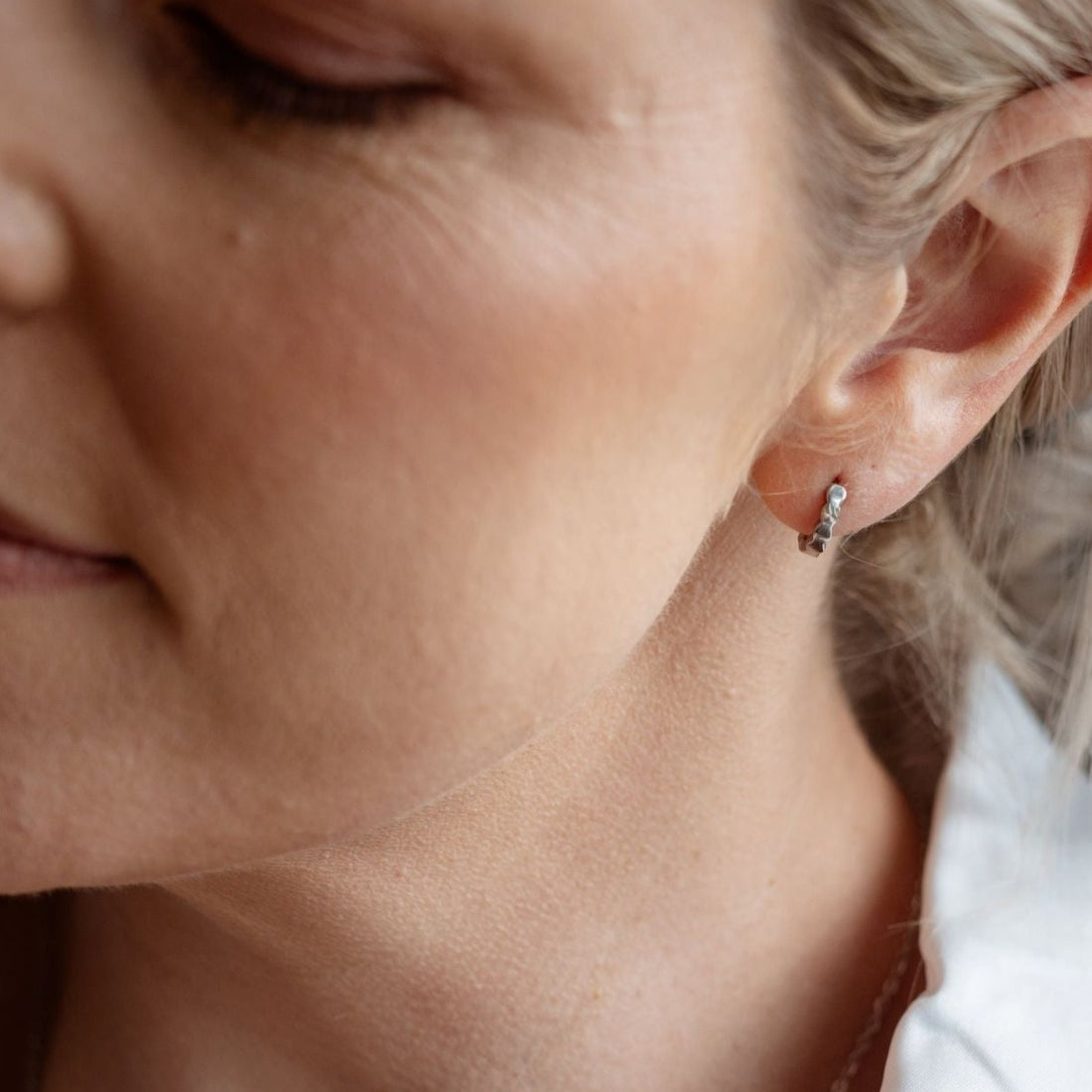 Mini Hex Hoop Earrings