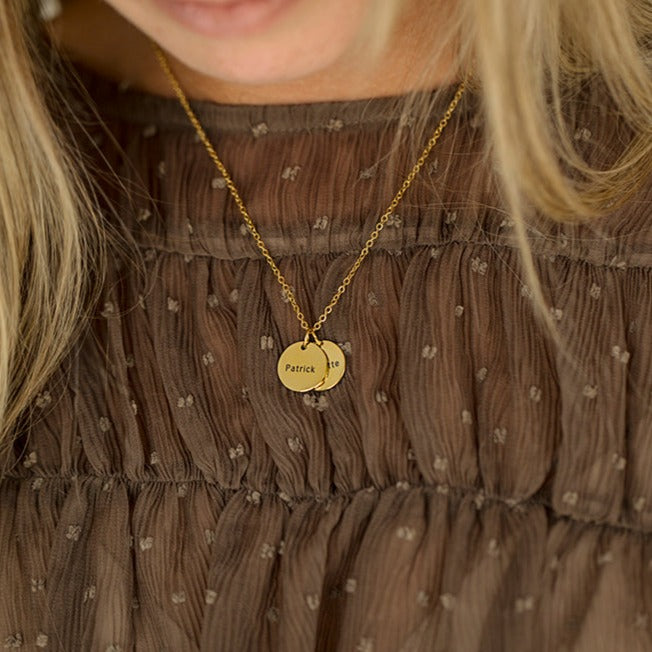 Gold Engraved Name Necklace