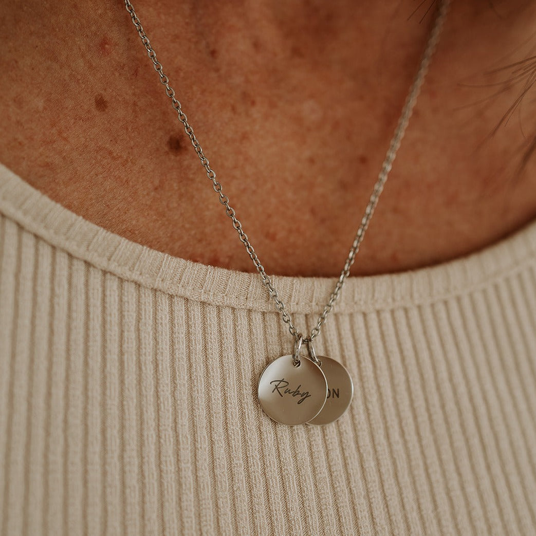 Gold Engraved Name Necklace