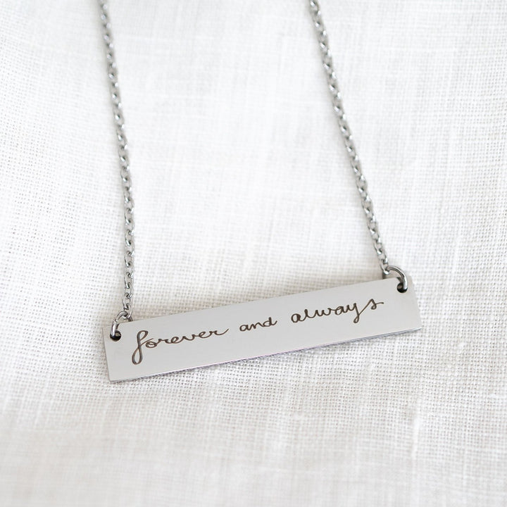 Real Handwriting Bar Necklace