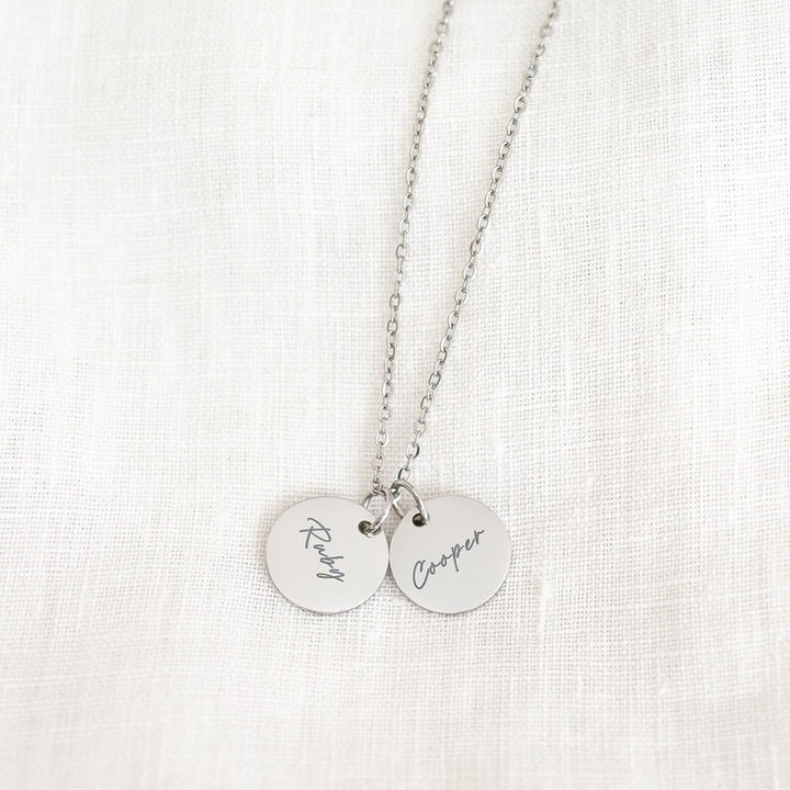Silver Engraved Name Necklace