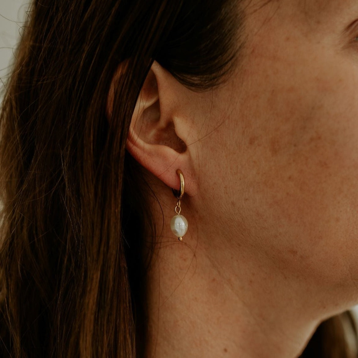 Pearl Hoop Earrings